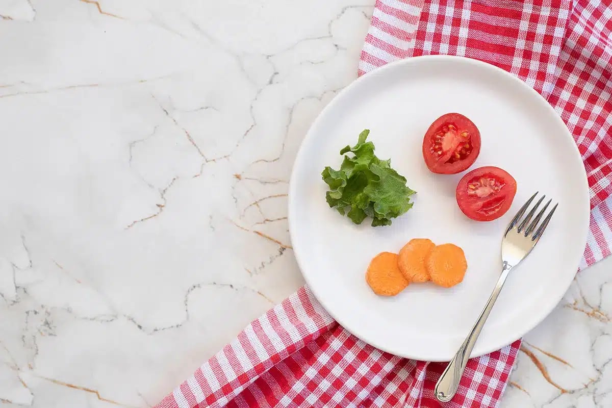 Small plate of vegetables