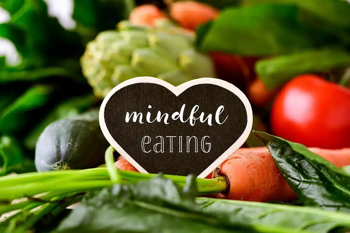 Mindful eating concept with vegetables.