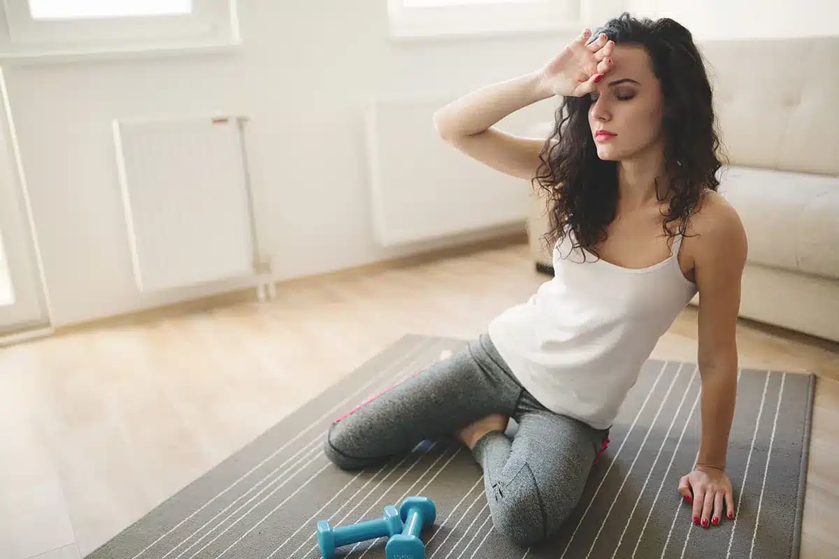 Overexertion, workout fatigue.