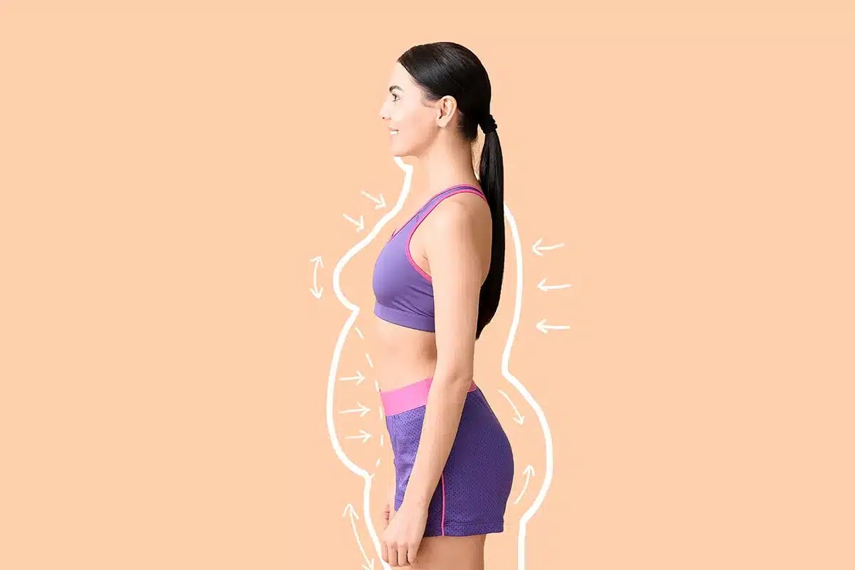 Woman's weight loss transformation.